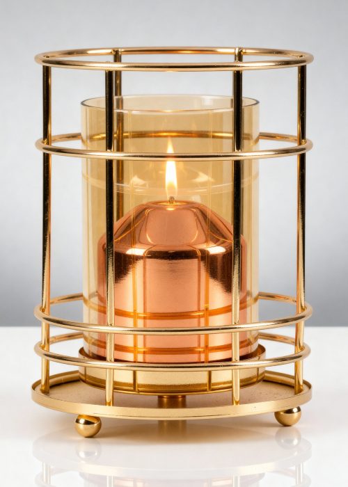 Cobertor para vela de parafina liquida Basket con cobertor cobre