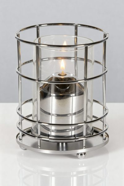 Cobertor para vela de parafina liquida Basket cromado con cobertor