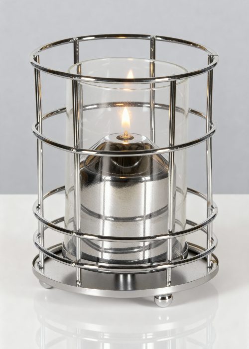 Cobertor para vela de parafina liquida Basket cromado con cobertor