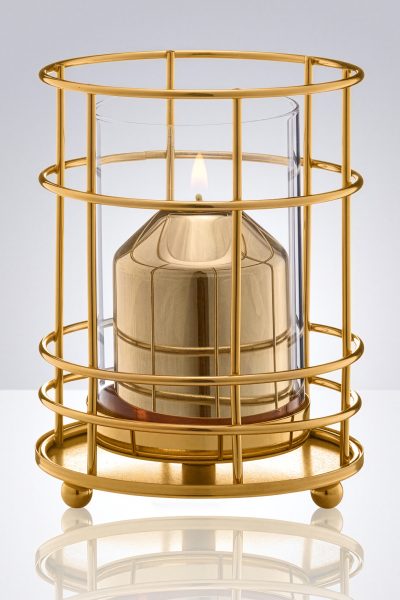 Cobertor para vela de parafina liquida Basket dorado cobertor