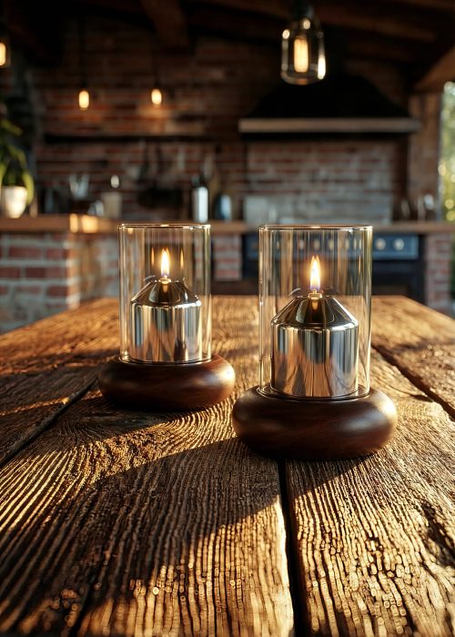 Nogal curvo en mesa quincho