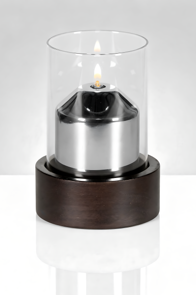 Cobertor para vela de parafina liquida Nogal recto con cobertor