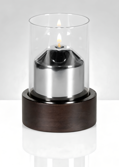 Cobertor para vela de parafina liquida Nogal recto con cobertor