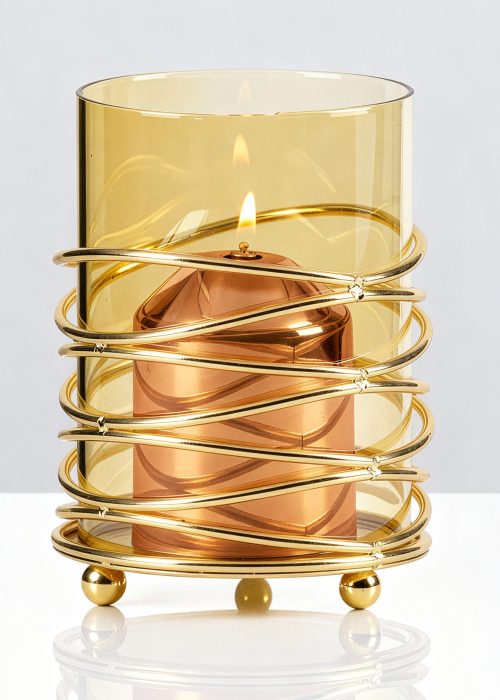 Cobertor para vela de parafina liquida Olympia dorado y cobre